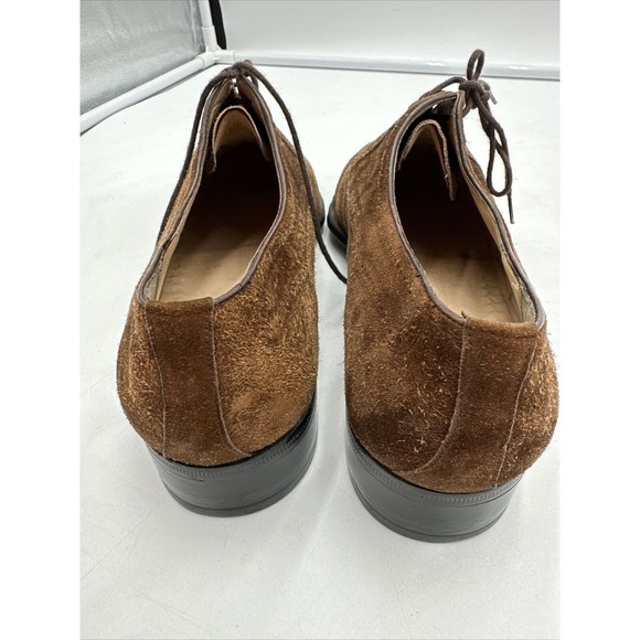 Moreschi mens Brogue shoes 9 brown luxury suede leather Lace Up
